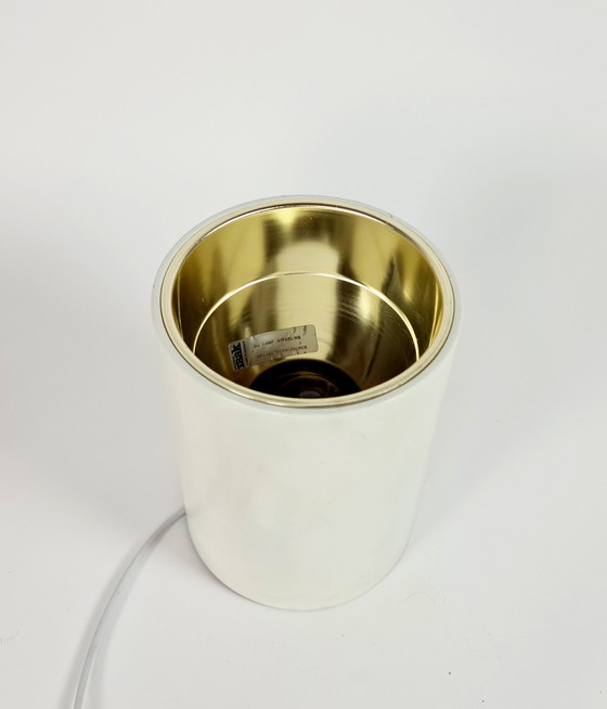 Image 1 of Niederländisches Design – Raak Amsterdam – Deckenleuchte – (2 Stück) – weiß lackierte Aufbauleuchte – goldfarbener Spiegelreflek