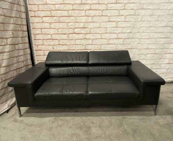 Image 1 of Montel 3 + 2,5 Sitzer Anthrazit Echtleder Sofa Set