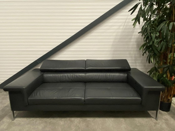 Image 1 of Montel 3 + 2,5 Sitzer Anthrazit Echtleder Sofa Set