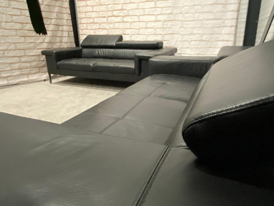 Image 1 of Montel 3 + 2,5 Sitzer Anthrazit Echtleder Sofa Set