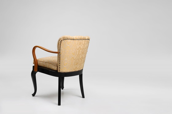 Image 1 of Art Deco Sessel aus Buchenholz, Frankreich, 1940er Jahre