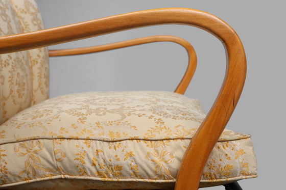 Image 1 of Art Deco Sessel aus Buchenholz, Frankreich, 1940er Jahre