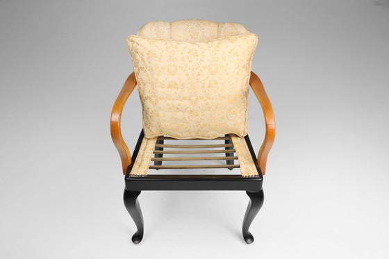 Image 1 of Art Deco Sessel aus Buchenholz, Frankreich, 1940er Jahre
