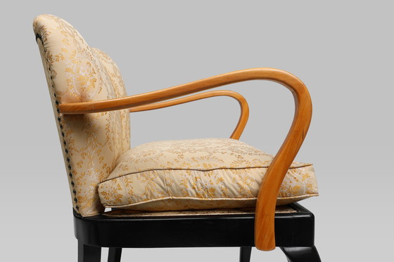 Image 1 of Art Deco Sessel aus Buchenholz, Frankreich, 1940er Jahre