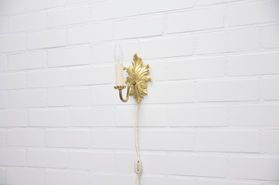 Image 1 of Bronze Gold Wandlampe Blatt