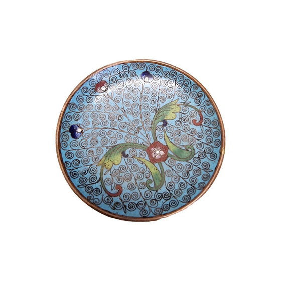 Image 1 of Vintage Cloisonneschale, 1970er Jahre