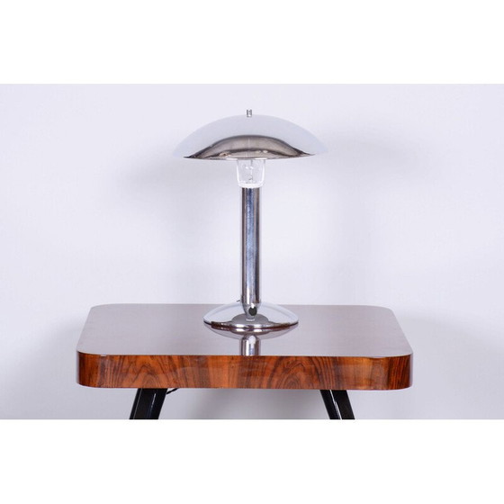 Image 1 of Vintage Art Deco Tischlampe aus Chromstahl, Tschechoslowakei 1930