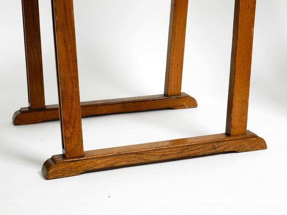 Image 1 of Ein Paar Mid Century Eichenstühle mit Kufenfüßen und Korbsitzen