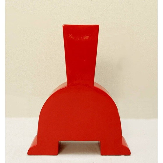 Image 1 of Memphis-Vase aus roter Keramik von Florio keramia, Italien