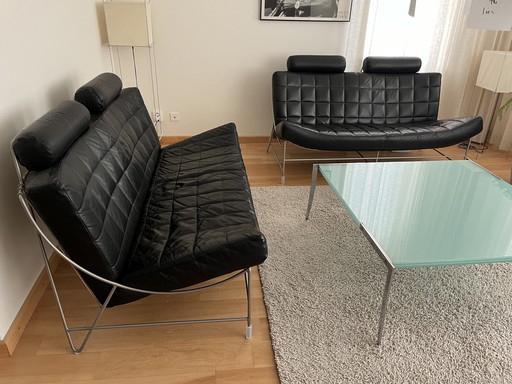 2x Leolux Volare 2-Sitzer Sofas