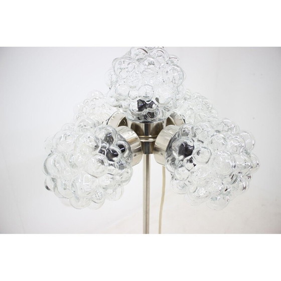 Image 1 of Vintage Stehlampe und Kronleuchter aus Chromstahl und Glas, Tschechoslowakei 1970