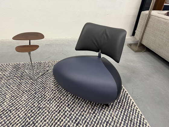 Image 1 of Leolux Pallone Sessel Senso Leder Blau Grau