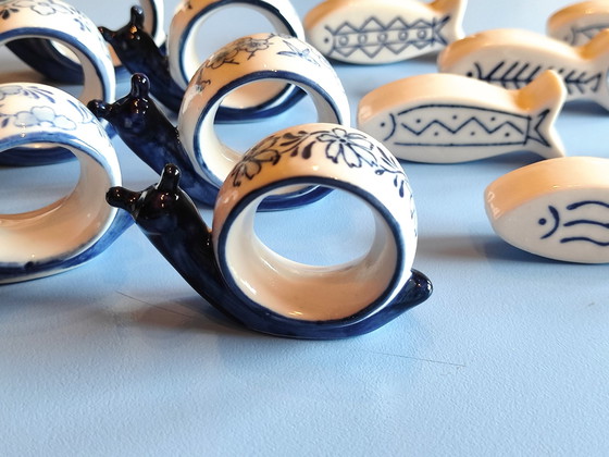 Image 1 of 6x Porselain-Serviettenhalter und 6x Messerablagen