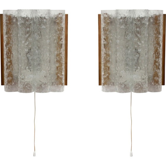 Image 1 of Paar alte Wandlampen aus Messing und weißem Metall von Doria, Österreich