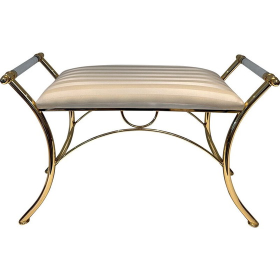 Image 1 of Vintage-Hocker aus Plexiglas und vergoldetem Metall, 1970
