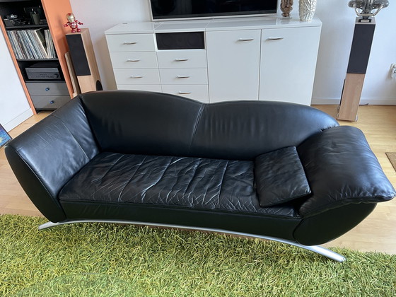 Image 1 of Rolf Benz Forum 344 Sofa Schwarzes Leder