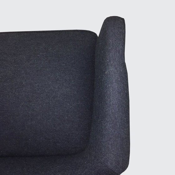 Image 1 of Dreisitzer-Sofa, neu gepolstert mit blauer Wolle, Dänemark 1940