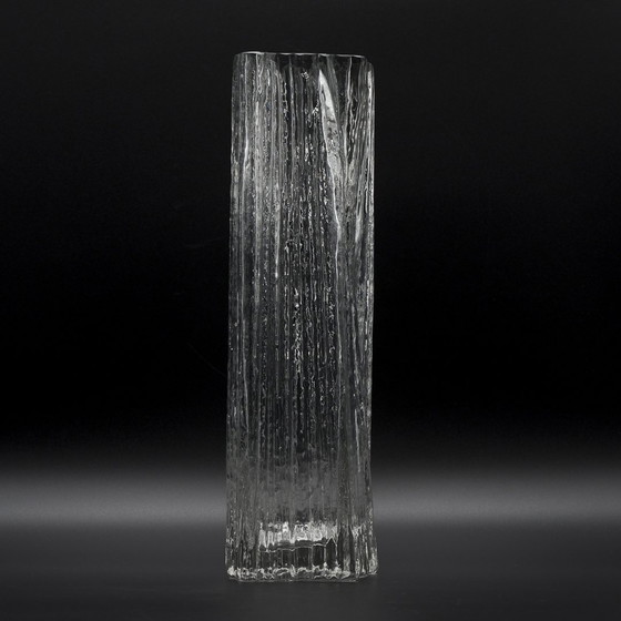 Image 1 of Rosenthal Martin Freyer Brutalistische Arktis Glasvase "Glasstruktur" 33Cm
