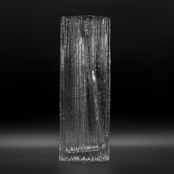 Image 1 of Rosenthal Martin Freyer Brutalistische Arktis Glasvase "Glasstruktur" 33Cm