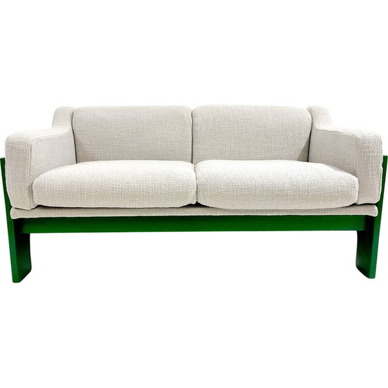 Image 1 of Vintage 2-Sitzer Sofa aus grün lackiertem Holz von Saporiti, Italien 1960er Jahre