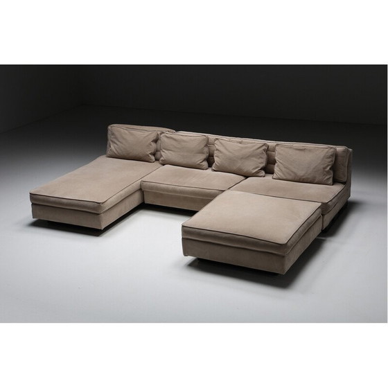 Image 1 of Nacktes Samtsofa von Antonello Mosca für Giorgetti, 1970er Jahre