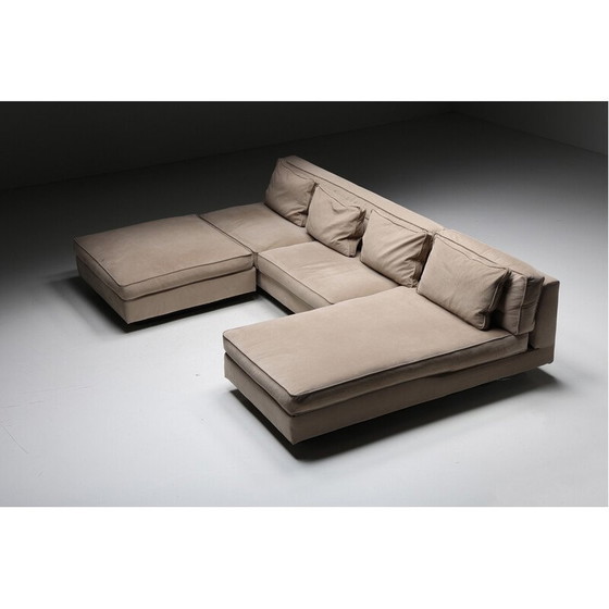 Image 1 of Nacktes Samtsofa von Antonello Mosca für Giorgetti, 1970er Jahre