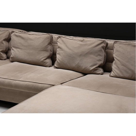 Image 1 of Nacktes Samtsofa von Antonello Mosca für Giorgetti, 1970er Jahre