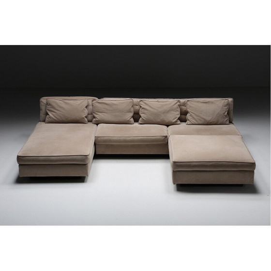 Image 1 of Nacktes Samtsofa von Antonello Mosca für Giorgetti, 1970er Jahre