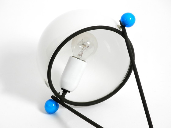 Image 1 of Sehr seltene 1980er italienische Tischlampe von Veart mit Muranoglasschirm in postmodernem Design