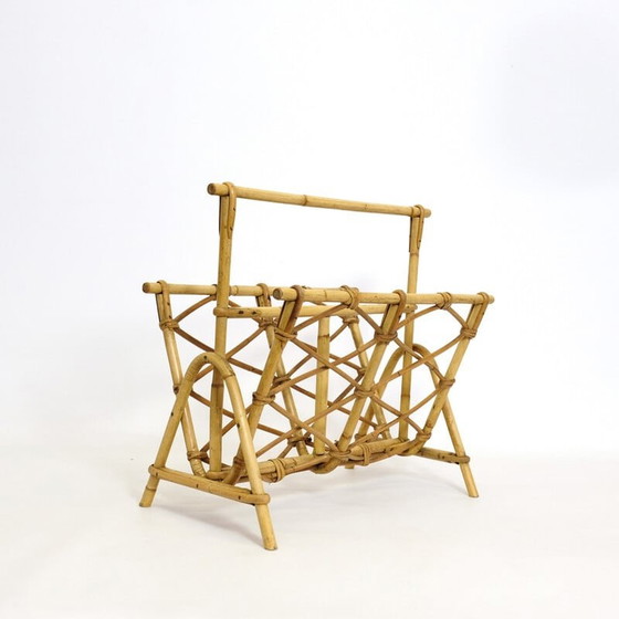 Image 1 of Vintage-Stehsammler aus Rattan, 1970