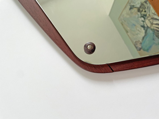 Image 1 of Dänischer asymmetrischer Teakholzspiegel aus Teakholz