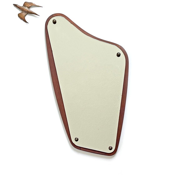 Image 1 of Dänischer asymmetrischer Teakholzspiegel aus Teakholz