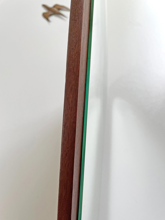 Image 1 of Dänischer asymmetrischer Teakholzspiegel aus Teakholz