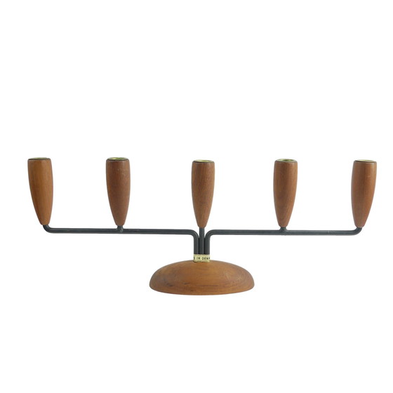 Image 1 of Vintage Teak Kerzenhalter Lüthje Denmark 1960Er