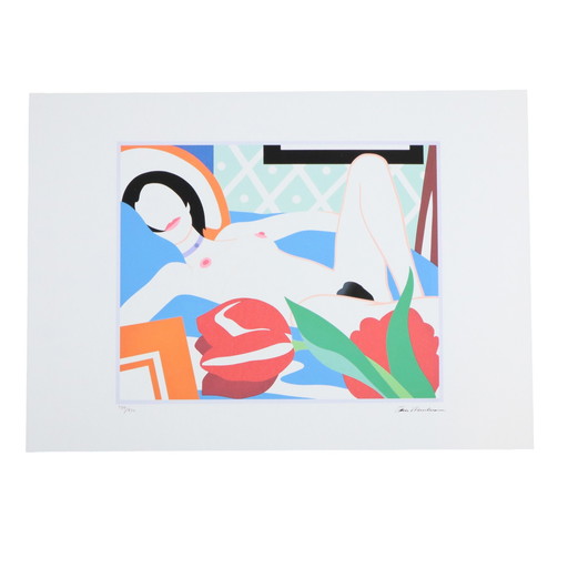 Offsetlithografie nach Tom Wesselmann Monica mit Tulpen 299/450