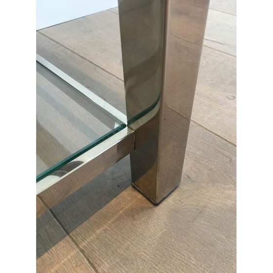 Image 1 of Ein Paar verchromte Beistelltische mit Glasplatten, 1970