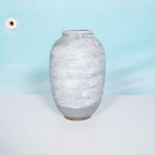 Vintage hellblau Vase Scheurich 185-39, Japandi 60s Vase