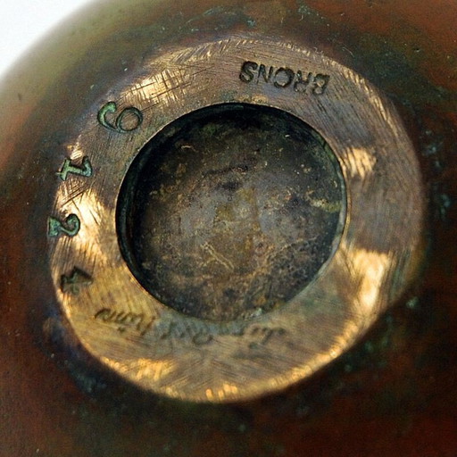 Paar rustikale Bronze-Urnen von Sune Bäckström, Schweden 1930