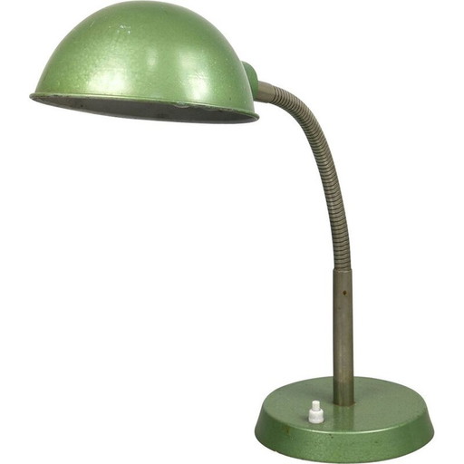 Grüne Schwanenhals-Tischlampe, Vintage