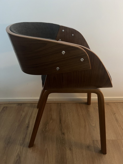 6 Esstischstühle Gebogenes Holz/Grau