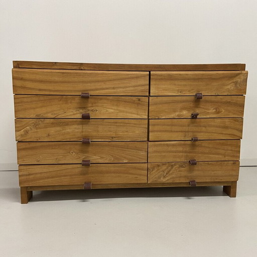 Vintage Highboard aus massivem Ulmenholz, Frankreich 1970