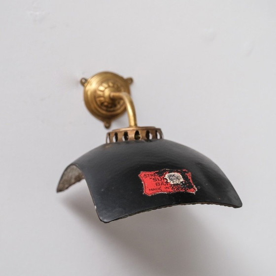 Image 1 of Paar alte Wandlampen aus Quecksilberglas und Messing, England 1920er Jahre