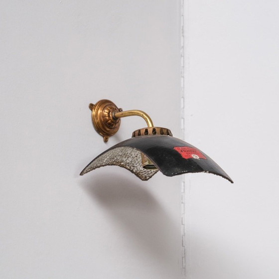 Image 1 of Paar alte Wandlampen aus Quecksilberglas und Messing, England 1920er Jahre