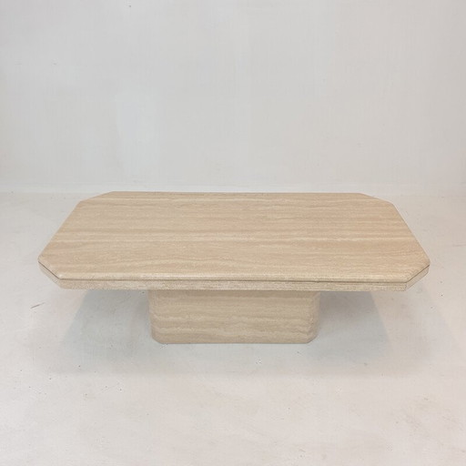 Italienischer Vintage-Couchtisch aus Travertin, 1980er Jahre