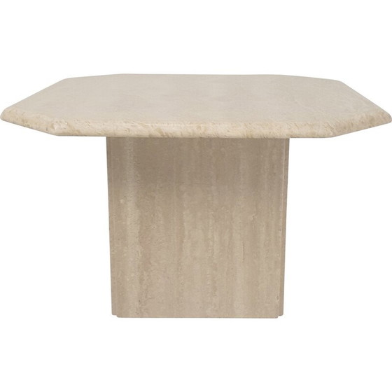 Image 1 of Italienischer Vintage-Couchtisch aus Travertin, 1980er Jahre