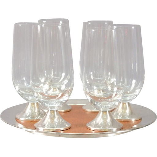 Vintage-Tablett Modell TW 142 aus Glas und Teakholz von Tapio Wirkkala, Deutschland