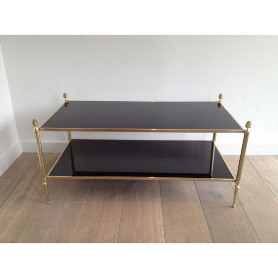 Image 1 of Vintage Couchtisch aus Bronze und Messing für Maison Baguès, Frankreich 1940