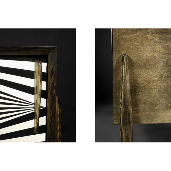 Image 1 of Skandinavisches Sideboard aus Birke mit Op-Art-Muster, 1960