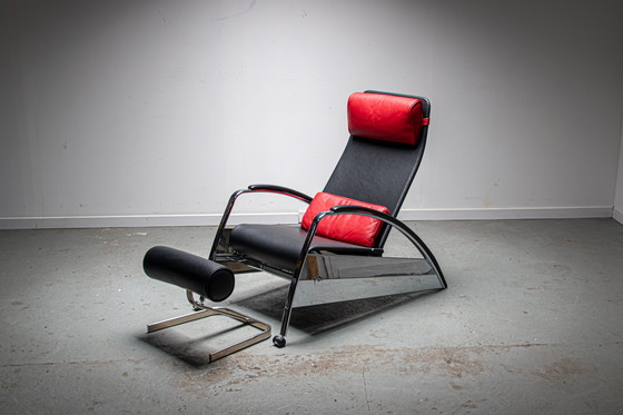 Image 1 of P80 GRAND REPOSE LOUNGE CHAIR & OTTOMAN VON JEAN PROUVÉ FÜR TECTA, 1980ER