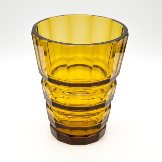 Image 1 of Antike Moser Karlsbad Art Déco Ikonische Vase 30er Jahre Design Josef Hoffmann H19cm